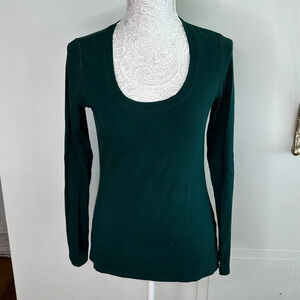 Elie Tahari Hunter Green Long-Sleeved Top Sz. S